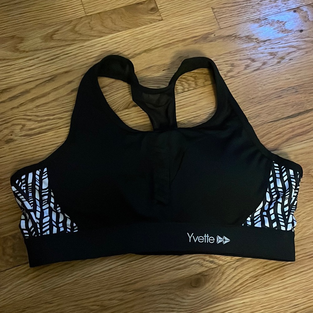 YVETTE Sports Bra, black/white, Size L